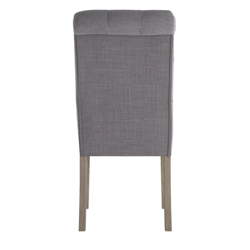 Benchwright Linen Tufted Dining Chair with Grey Finish Legs (Set of 2) by iNSPIRE Q Artisan