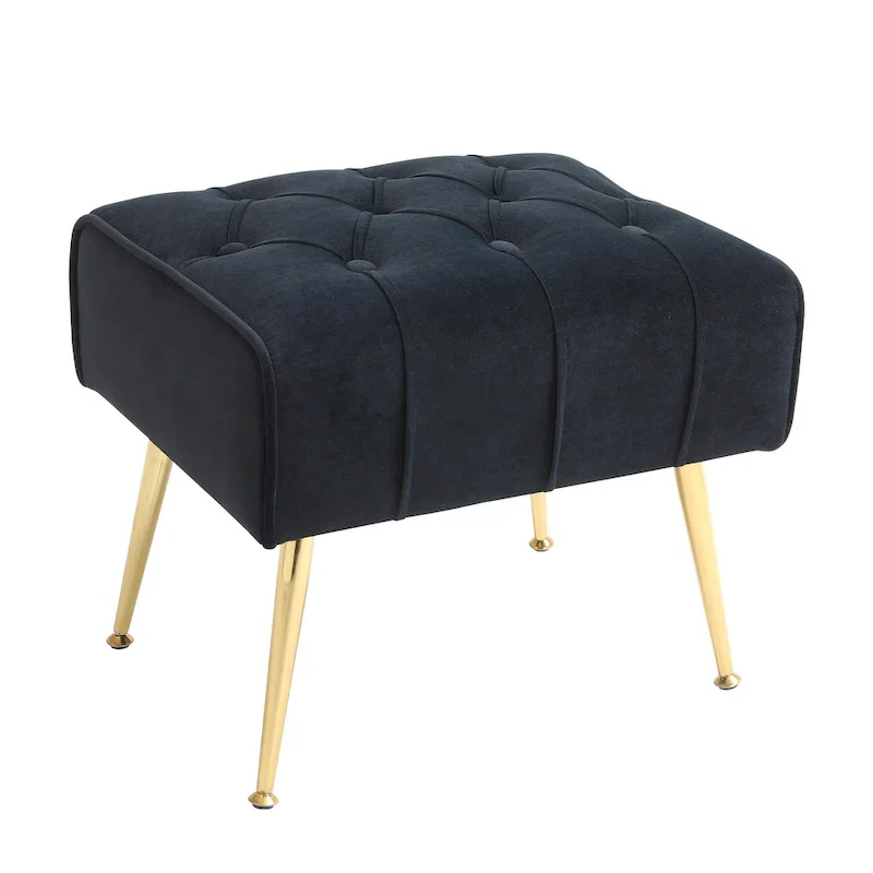 Gray Wingback Accent Chair with Ottoman Set