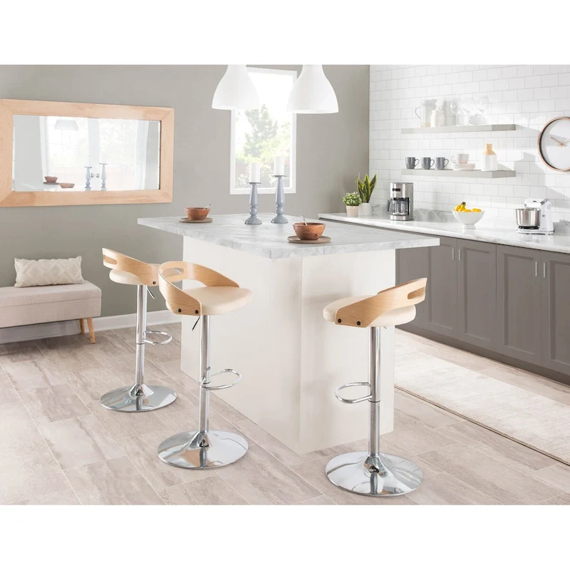 Carson Carrington Sadie Adjustable Bar Stool with Oval Footrest (Set of 3)