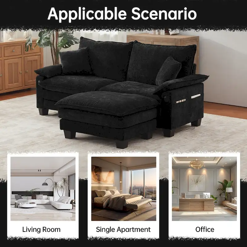 Modular Sectional Sofa with Ottoman and Deep Seat Sleeper