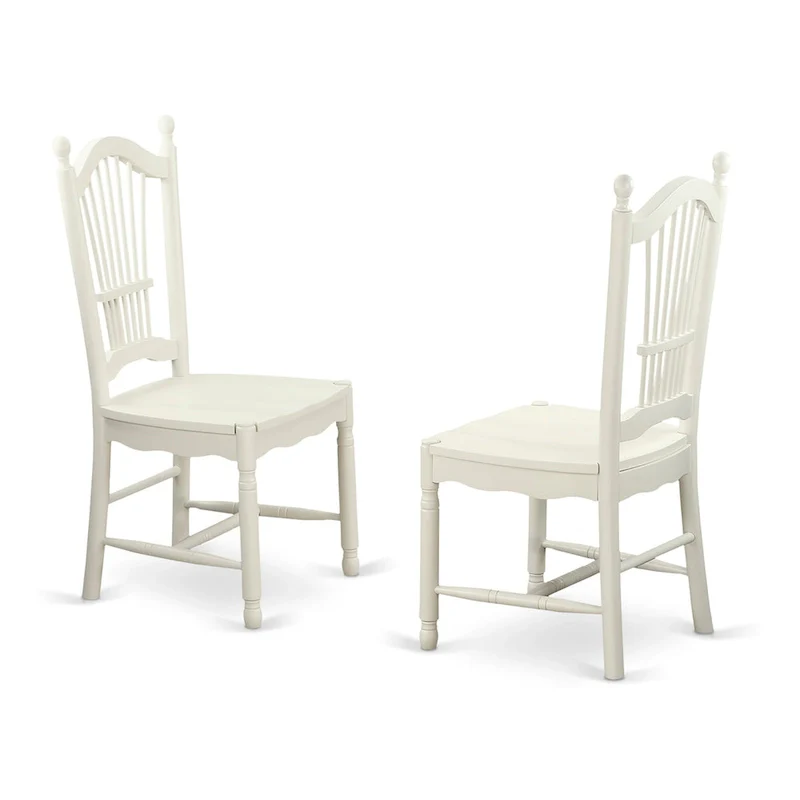 East West Furniture Dining Set- an Oval Dining Table and Wood Seat Chairs, Linen White(Pieces Options)