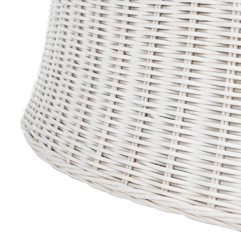 Dark Brown Wicker Ottoman