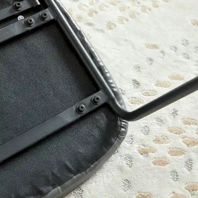 Modern Simple Leather Dining Chair with Metal Pipe and PP Back