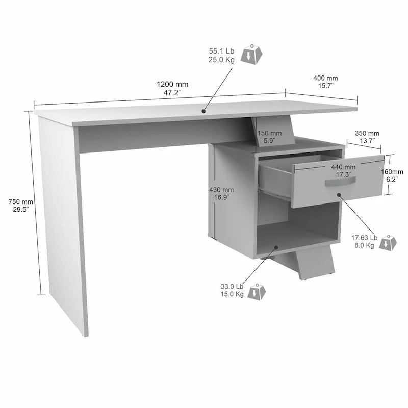 Asymmetrical Writing Desk by Inval
