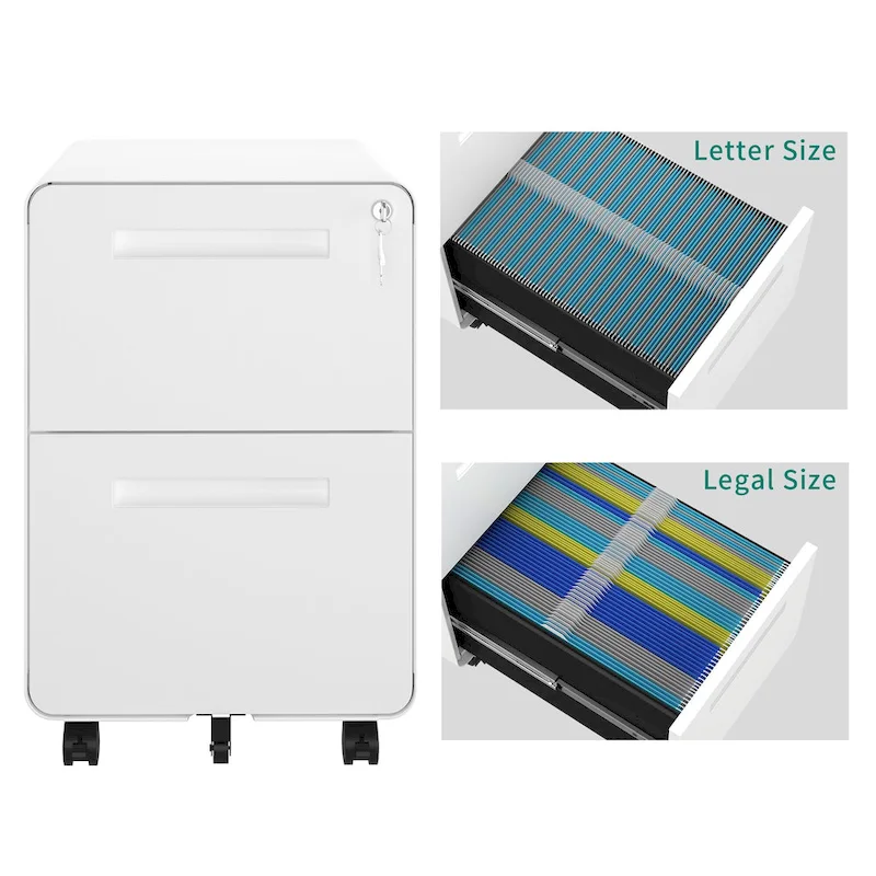 Modern 24.8  2-drawer Rolling Locking Steel File Cabinet