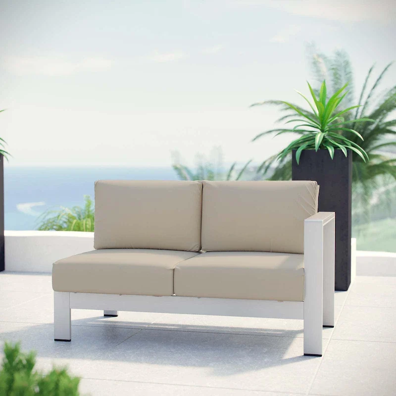 Beach Outdoor Patio Aluminum Loveseat