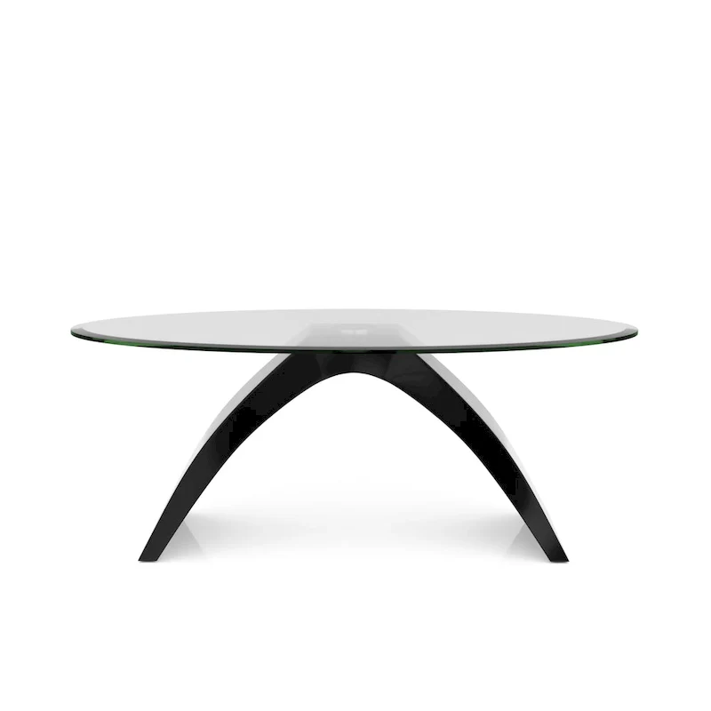 Modern 47-inch Glass Top Oval Coffee Table