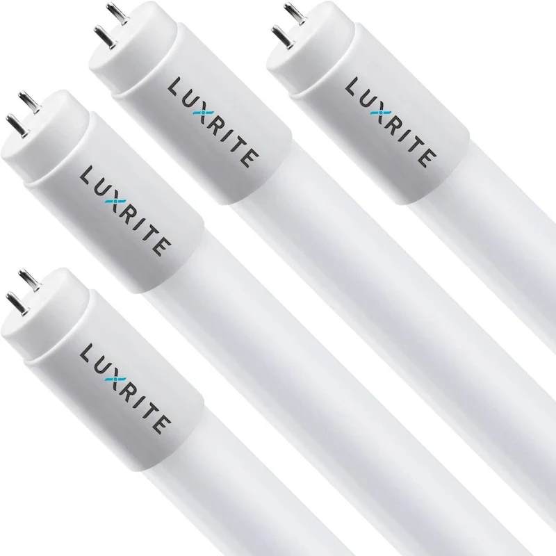 Luxrite 4FT T8 LED Tube Light, Ballast and Ballast Bypass, 13W=32W, 1800 Lumens, Damp Rated 4 Pack