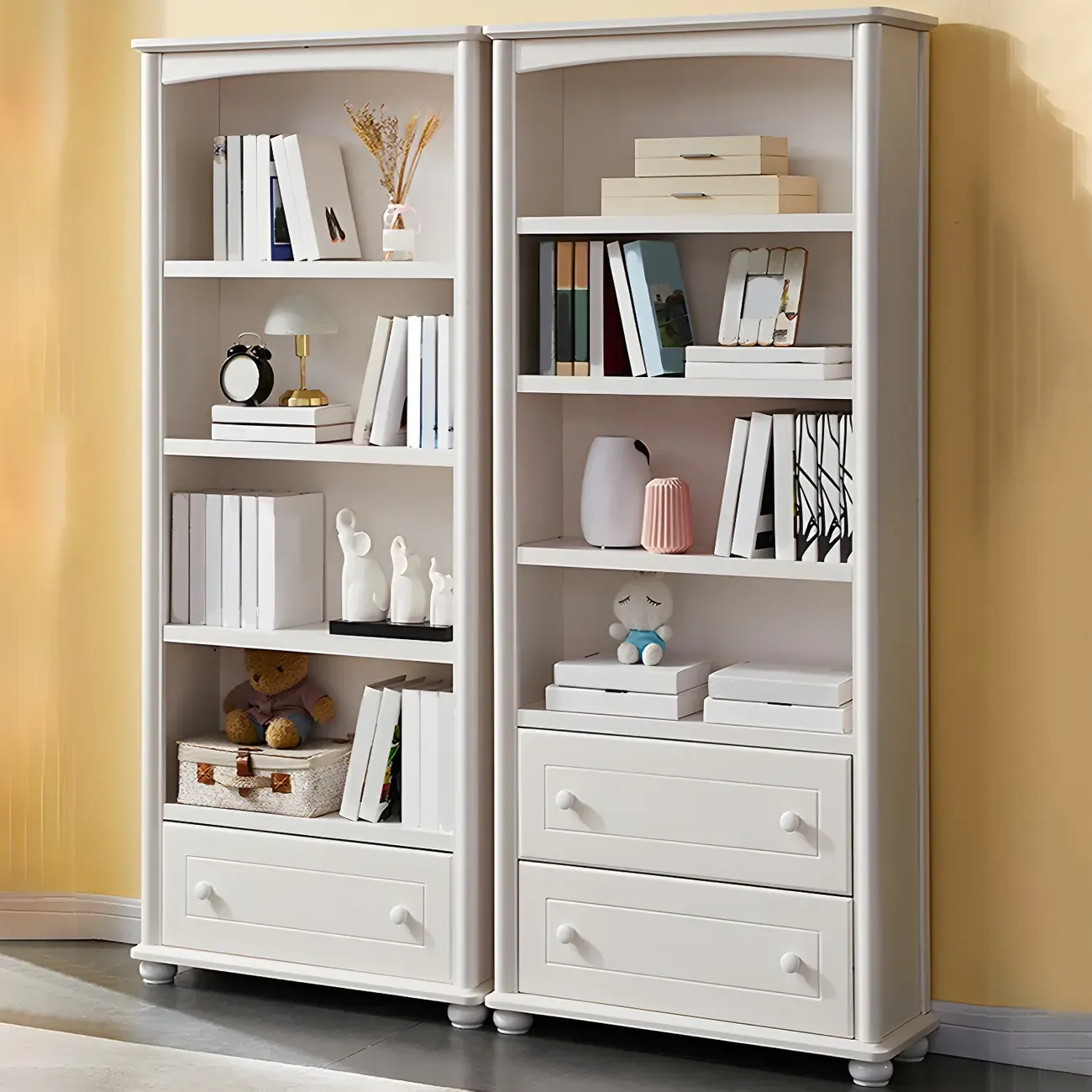 Modern Wooden Bookcase with Shelves for Living Room