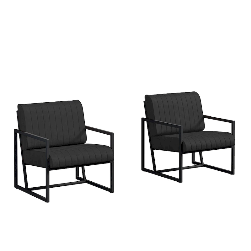 PU Leather Feature Armchair with Thick Padded Backrest