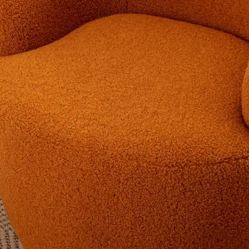 Teddy Fabric Swivel Accent Barrel Chair With Powder Coating Metal Ring