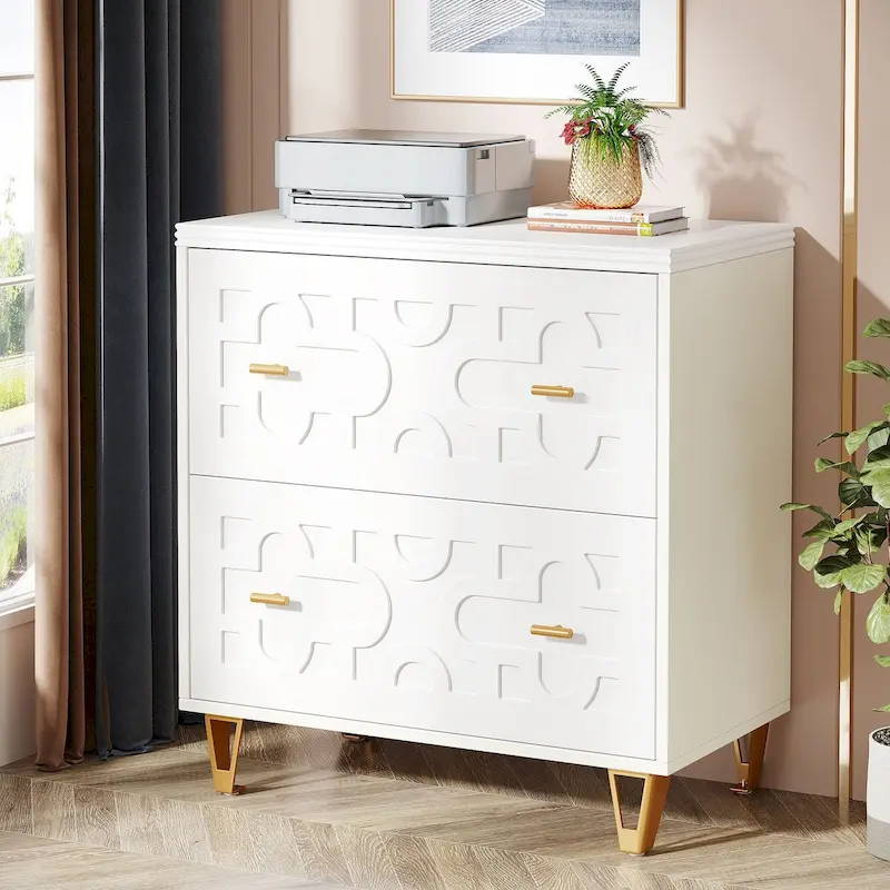 2-Drawer Lateral File Cabinet with White Finish