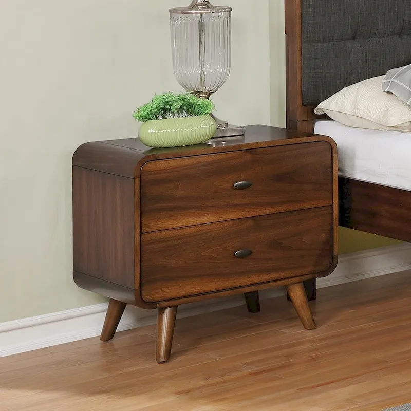Edward Dark Walnut 2-drawer Nightstand