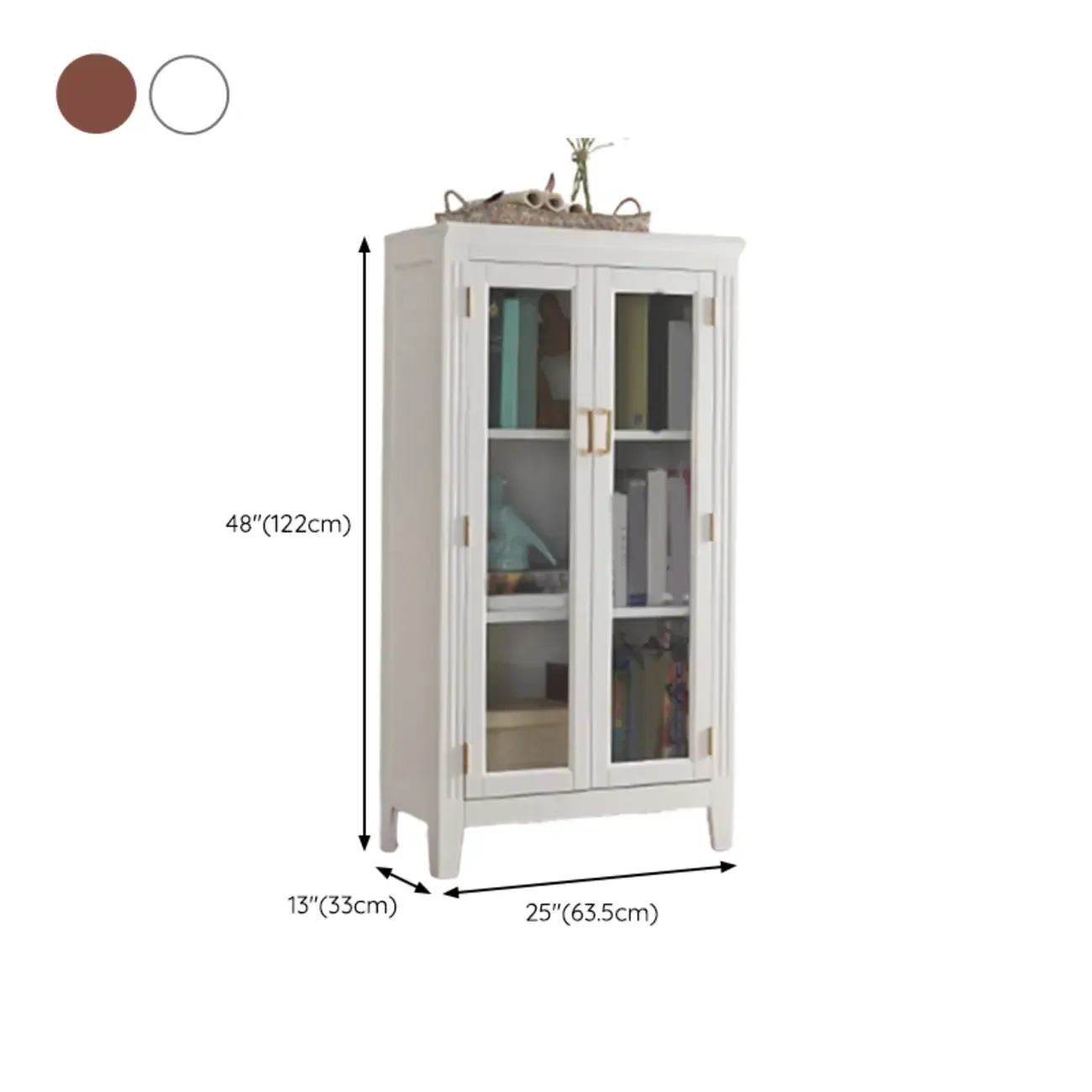 Mid-Century Modern Home Accent Wood Glass Paned Cabinet