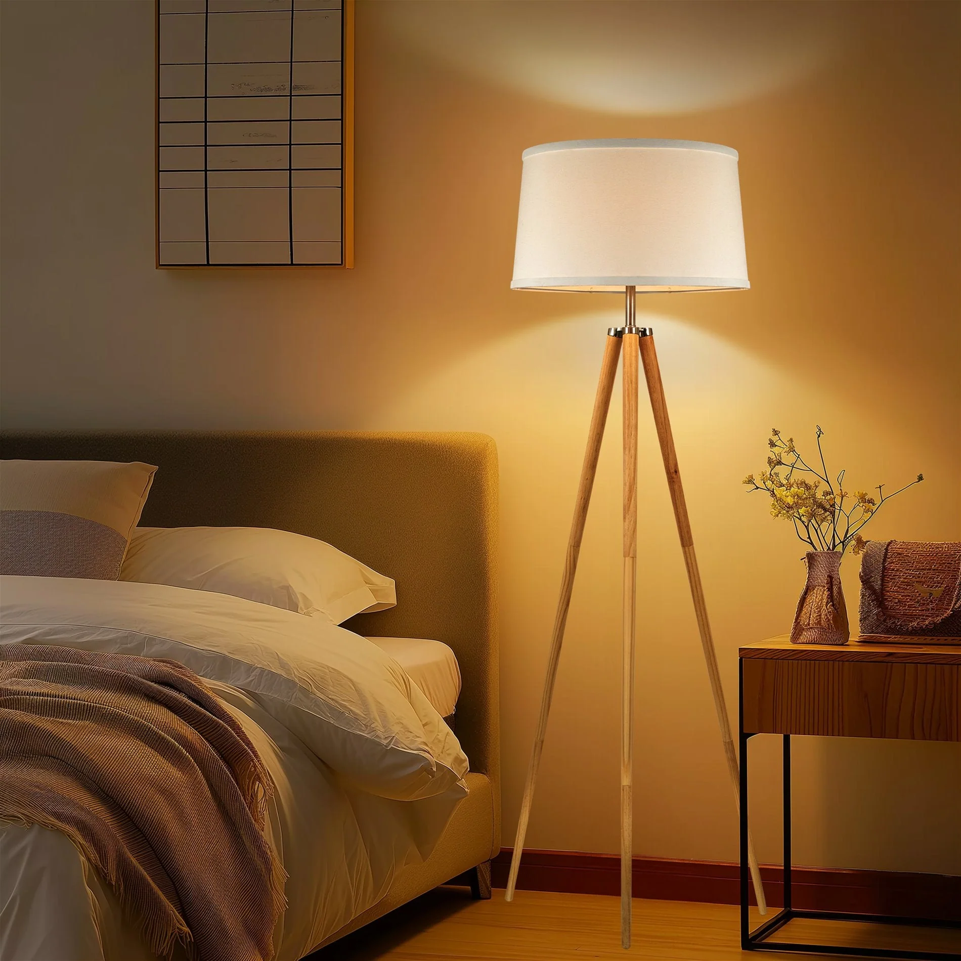 Grace 61 Mid Century Modern Tripod 9W LED Floor Lamp