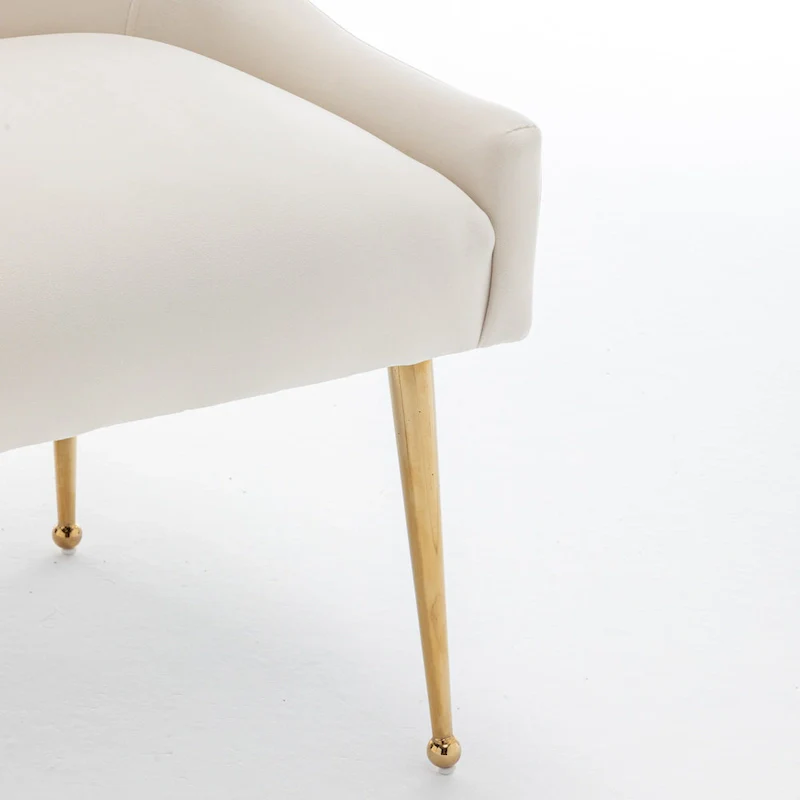 Velvet Upholstered Dining Chair Set of 4, Modern Glam Armless Side Chair