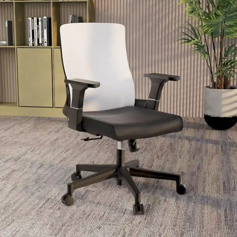 Adjustable Mid-Back Office Chair with 360-Degree Swivel and Tilt Brio Series by LeisureMod