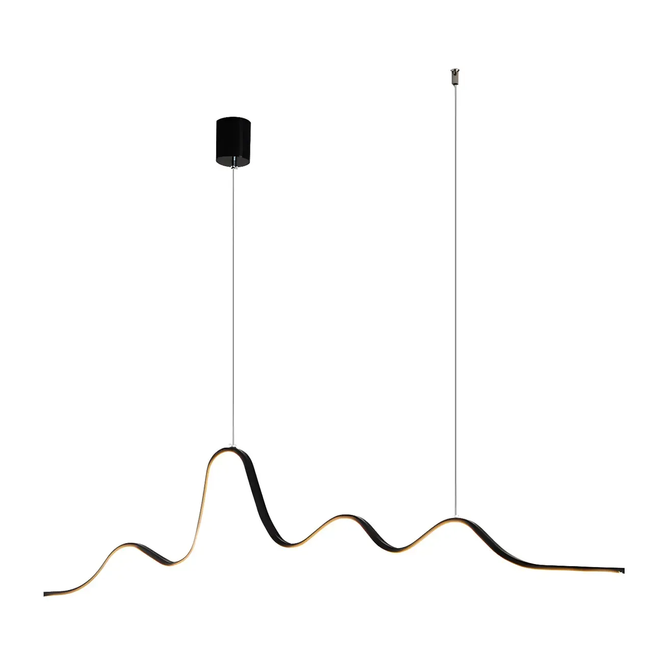 Artistic Black Linear Adjustable Island Pendant Light