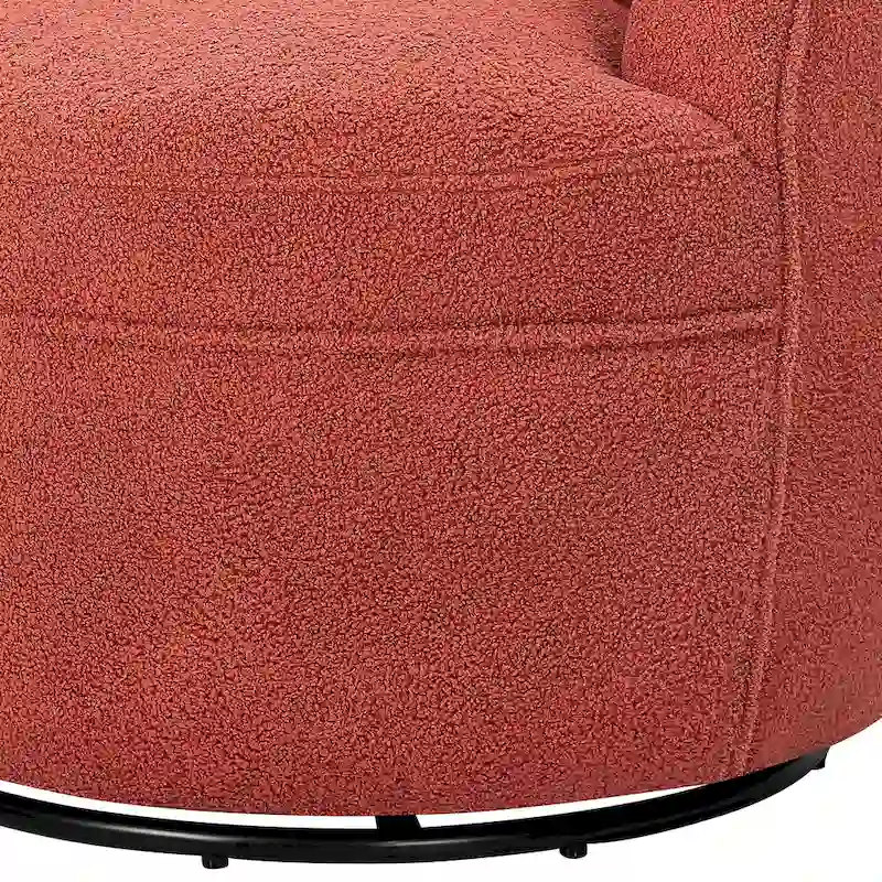 Roundhill Furniture Galleria 360 Swivel Teddy Sherpa Fabric Barrel Chair