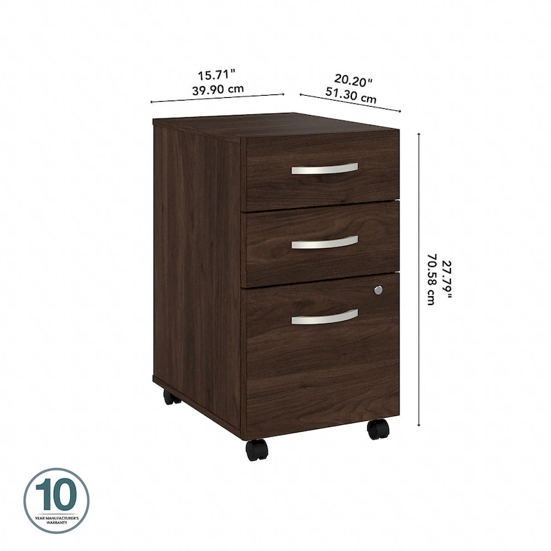 Hybrid 3 Drawer Mobile File Cabinet by Bush Business Furniture