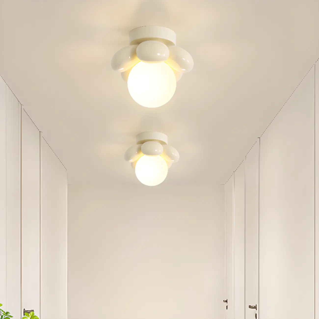 Modern Mini LED Semi-Flush Ceiling Light in Flower Shape