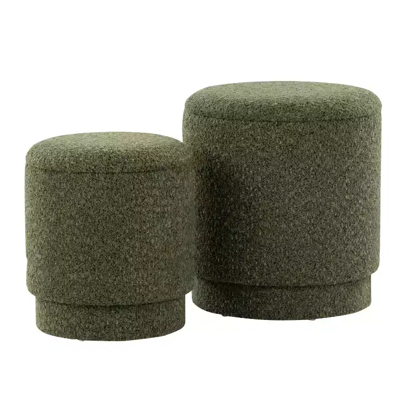 LumiSource Marla Upholstered Ottoman Set Fabric