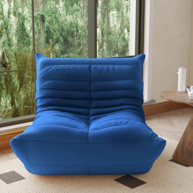 Single Sofa Teddy Fabric Bean Bag Chair