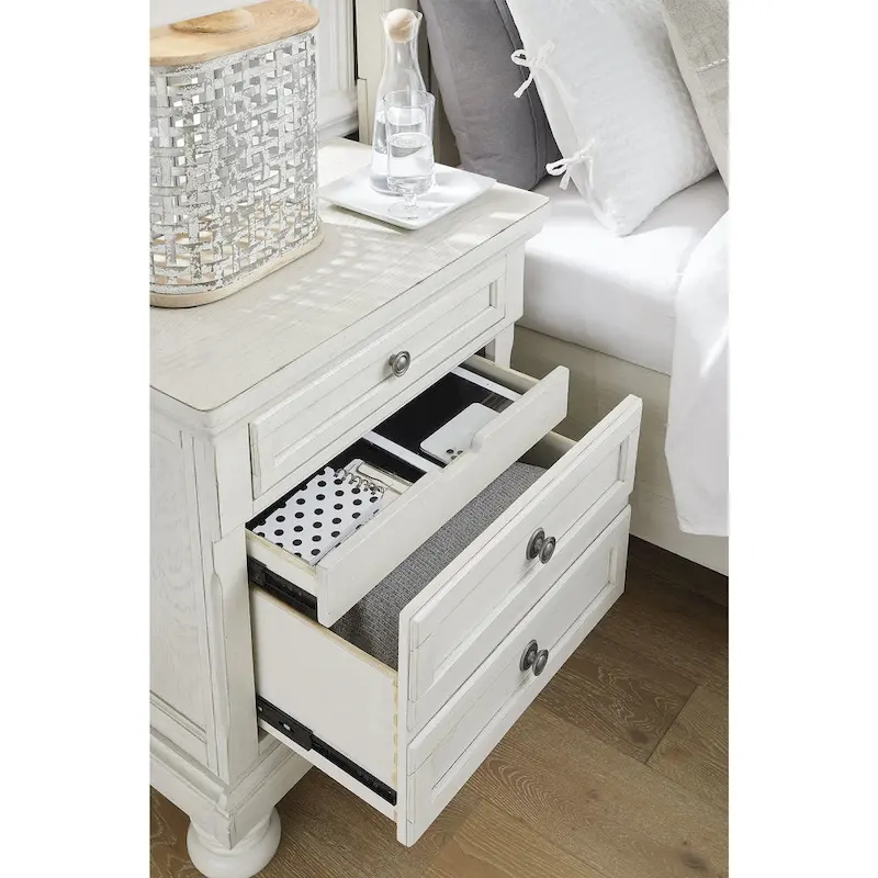 Antique White 2 Drawer Nightstand