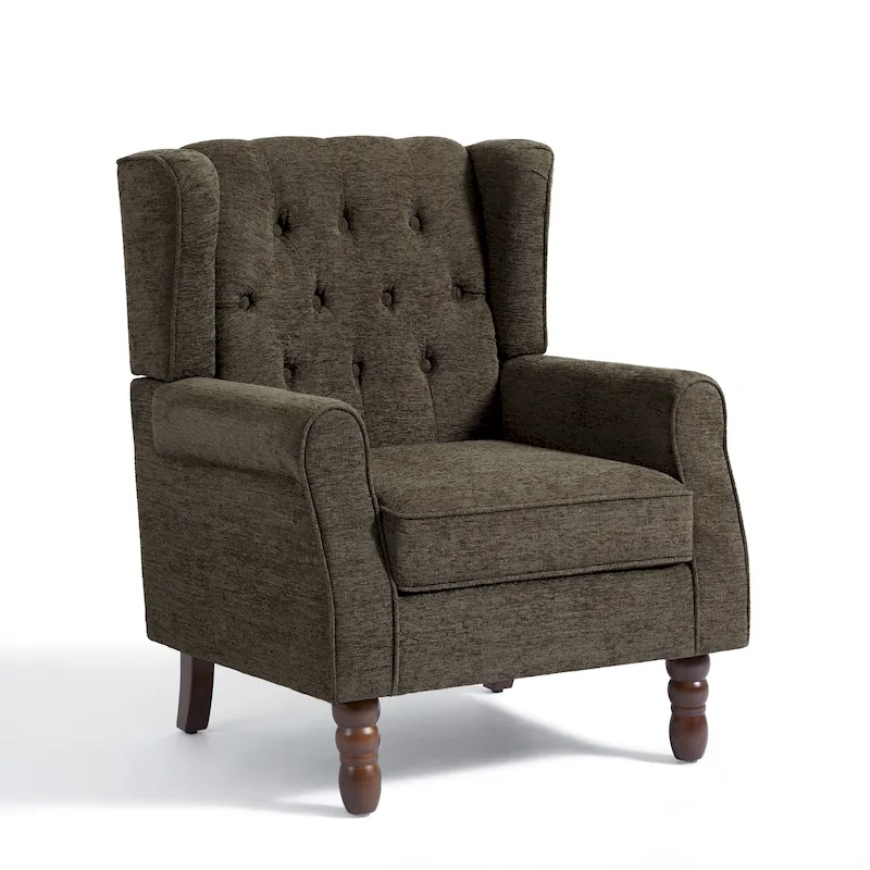 Button-Tufted Accent Chair Wingback Armchair - 38H