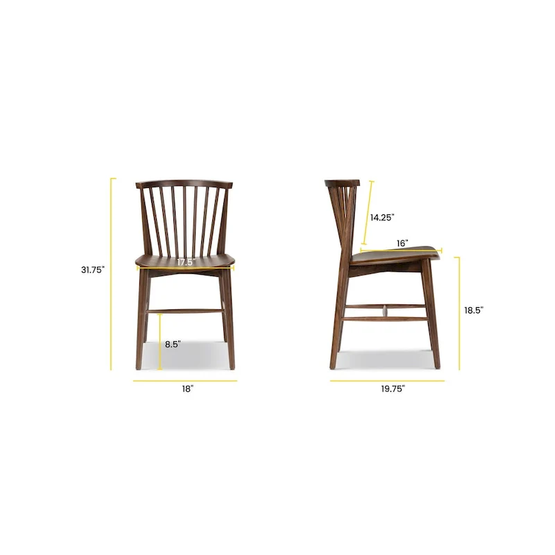 Poly & Bark Ligna Dining Chair - Spindled Bark with Solid Wood Frame
