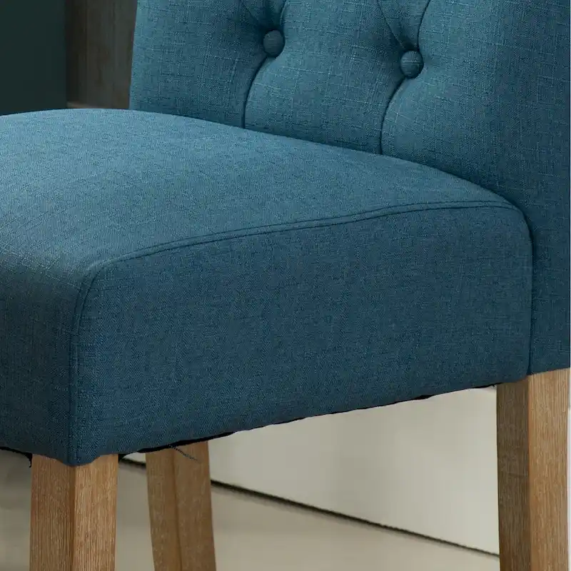 Roundhill Amonia 7-piece Dining Set, Turned-Leg Dining Table with 6 Tufted Chairs