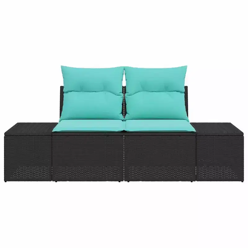 vidaXL Garden Sofa with Cushion 184 x 62 x 69 cm Poly Rattan