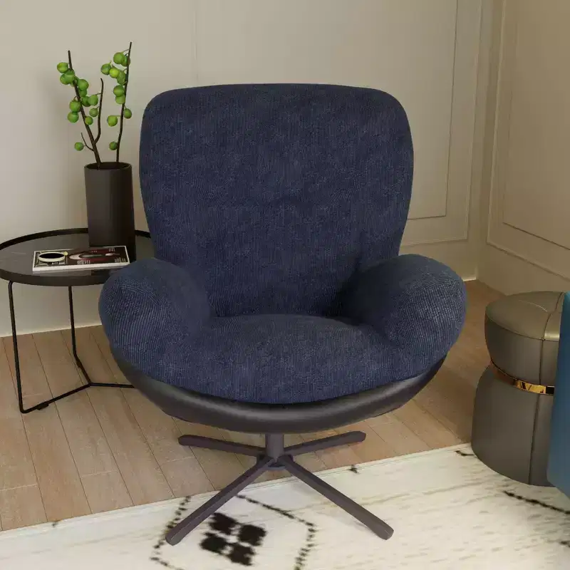 Christopher Knight Home Alger Modern Chenille and Faux Leather Upholstered Swivel Chair