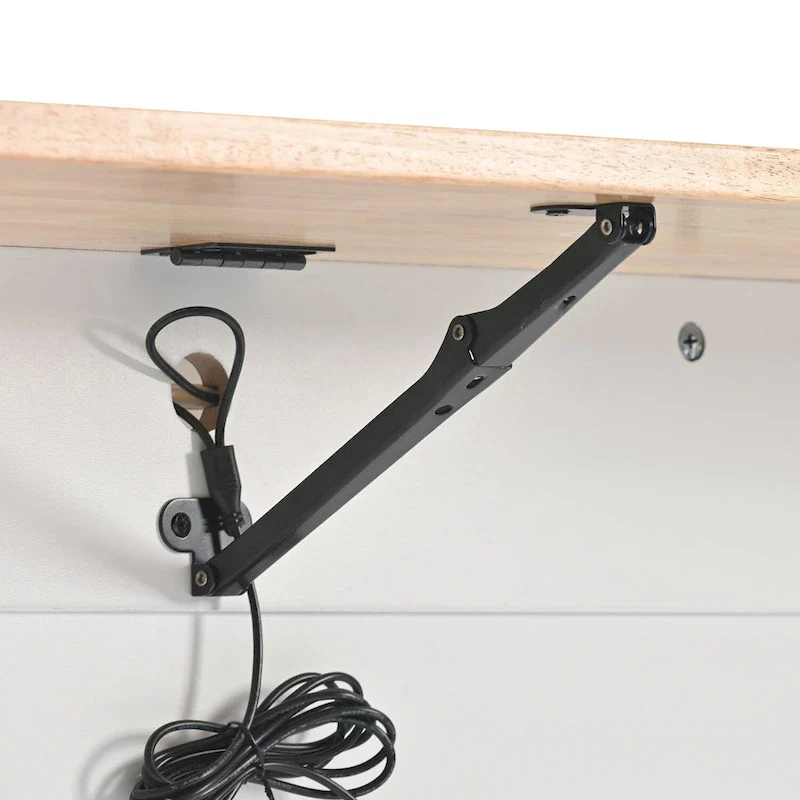 Kitchen Island with Drop Leaf, LED Light