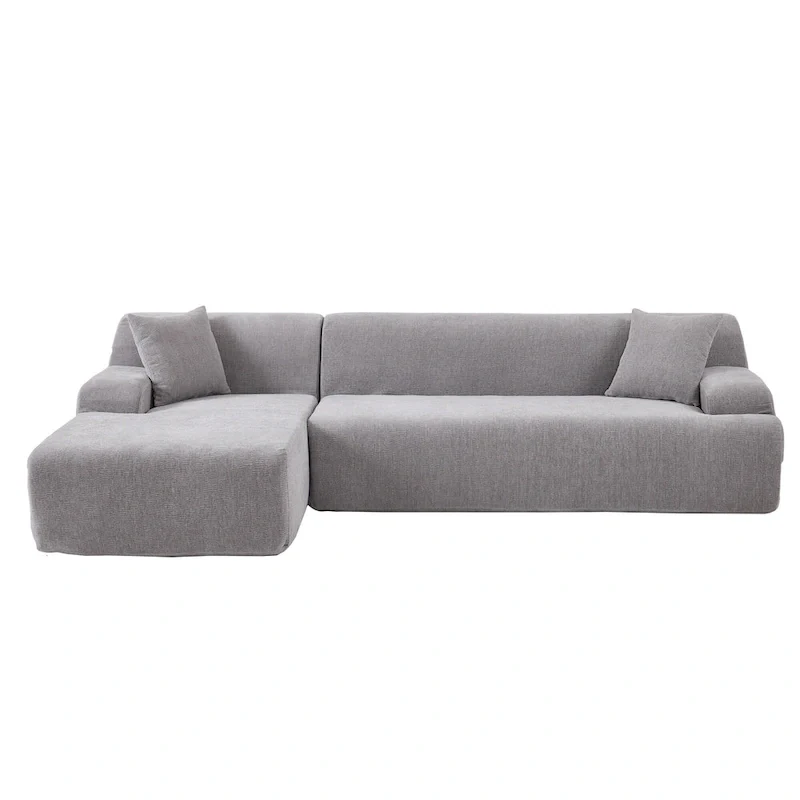 111 Polyester L-Shape Modular Sectional Sofa with High-Density Foam, 27 Deep Seat and Anti-Wrinkle Chenille Fabric