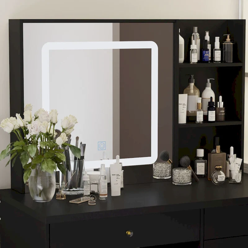 Makeup Vanity Set with 3 model Light & Stool