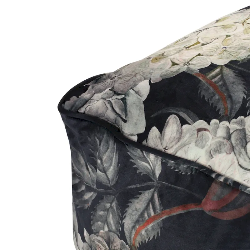 Reigle Traditional Medium Fabric Flower Print Cube Pouf by Christopher Knight Home