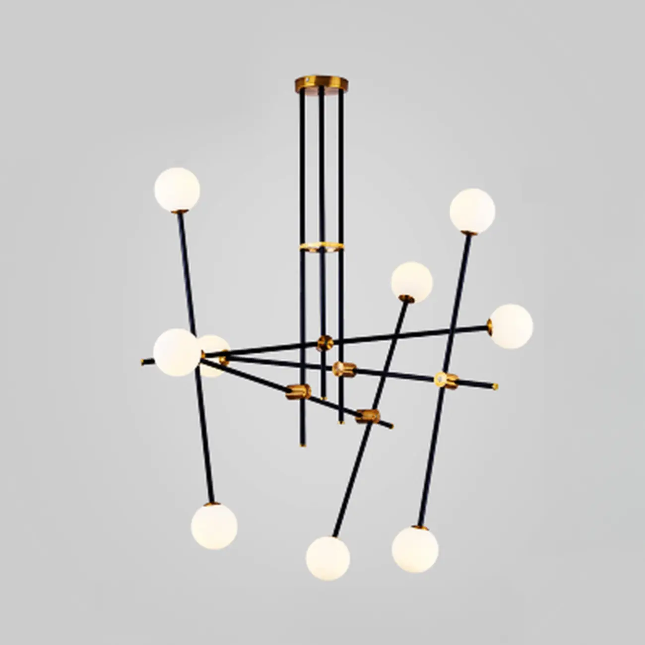 6-Light Black Industrial Sputnik Chandelier