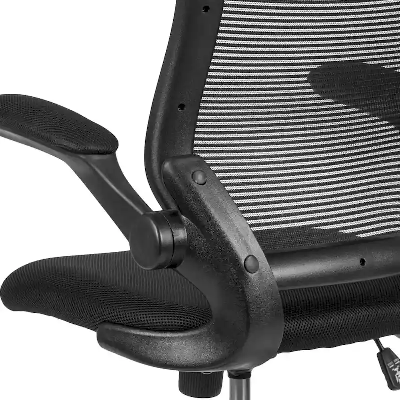 Mid-Back Mesh Ergonomic Drafting Chair with Foot Ring and Flip-Up Arms
