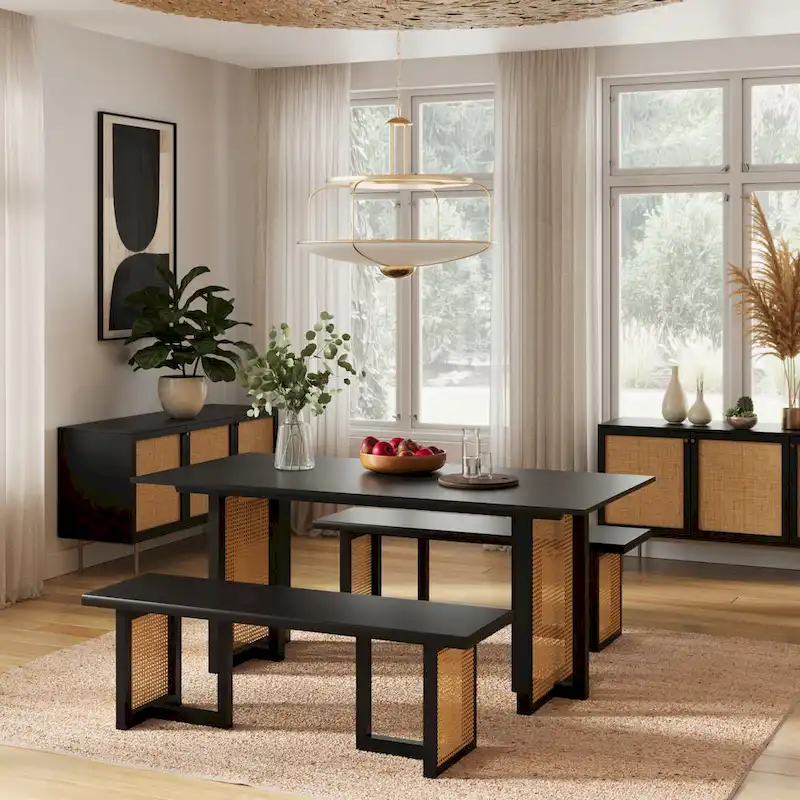 Havenwood Rectangular Dining Table with Cane Base