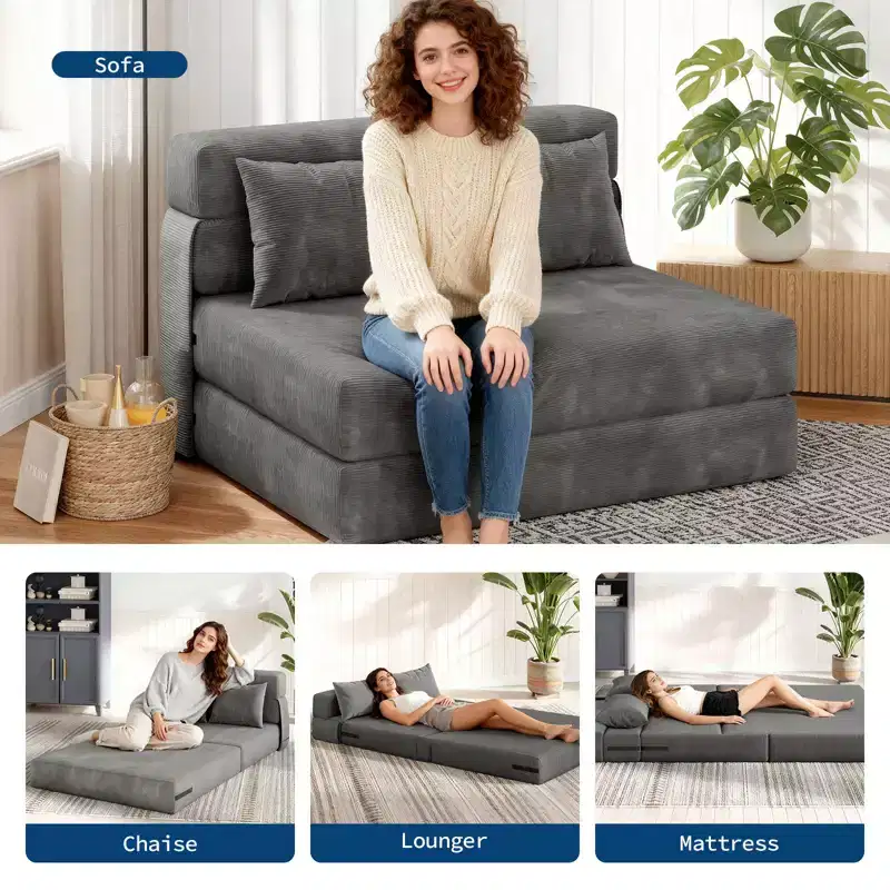 Gray Upholstered Loveseat, 2-Seat Sofa