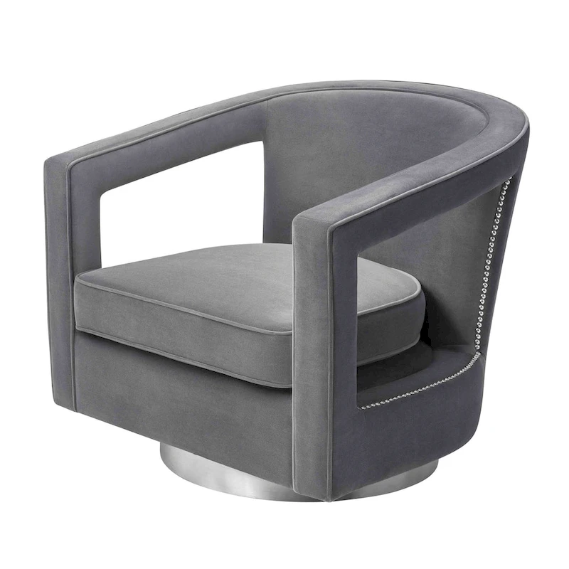 Stark Modern Velvet Swivel Accent Chair