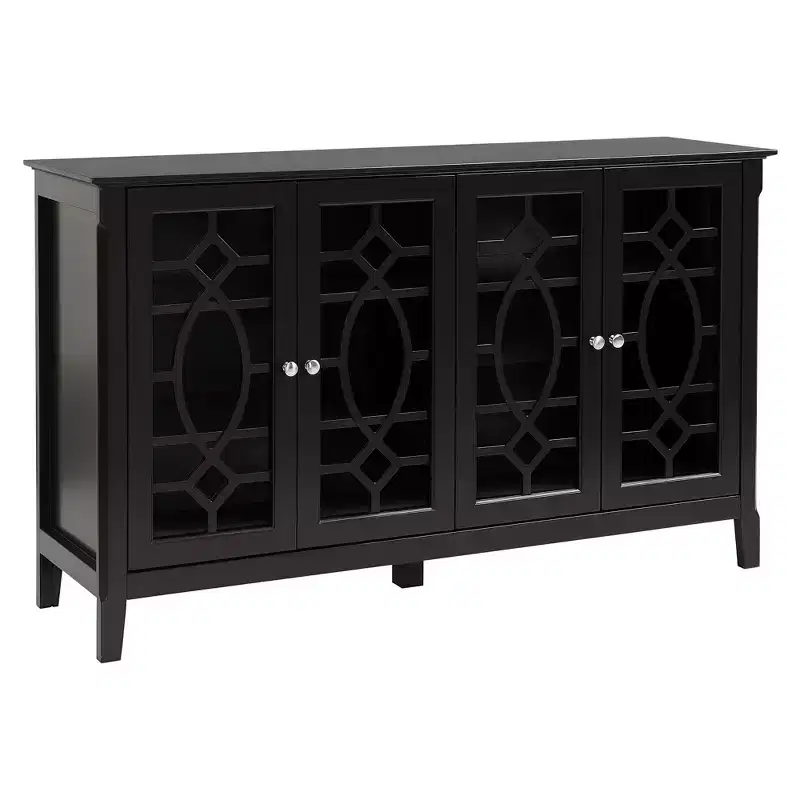 Sideboard Buffet Cabinet, Kitchen Storage Cabinet, Glass Door Accent Cabinet with Adjustable Shelves