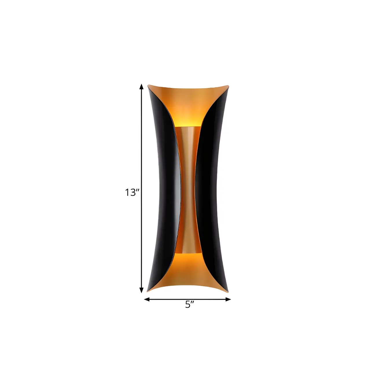 Black Metal Modern Curve Up Down Wall Sconce