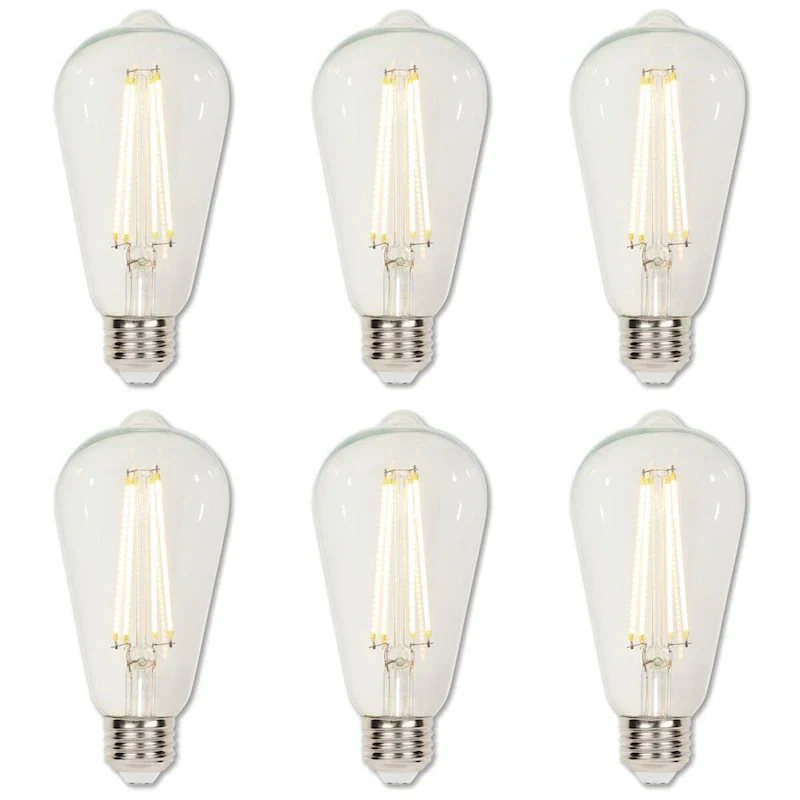 Westinghouse Lighting 4.5-Watt (40-Watt Equivalent) Clear ST20 Dimmable Filament LED Light Bulb, Medium Base, 6 Pack - 6-Pack