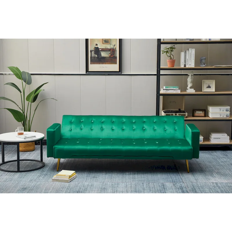 75 Wide Tufted Velvet Convertible Sleeper sofa