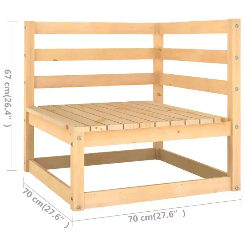 vidaXL Garden Lounge Set Solid pine wood, fabric (100% polyester)