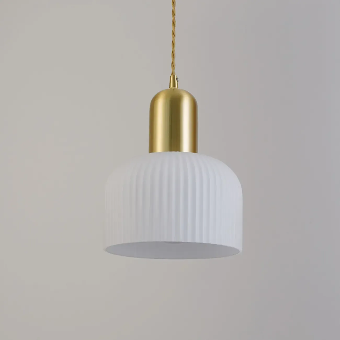 Modern Gold White Cylinder Glass Island Light
