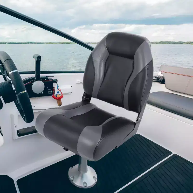 Boat Seats 2 Packs, Folding High Back Fishing Waterproof Pontoon Boat Seat, Boat Chairs with Stainless Steel Screws, Thickened Cushion