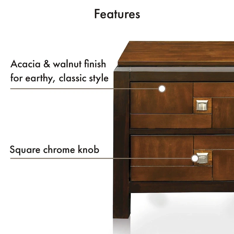 Jupa Transitional Walnut Wood 2-Piece Panel Bedroom Set by Furniture of America